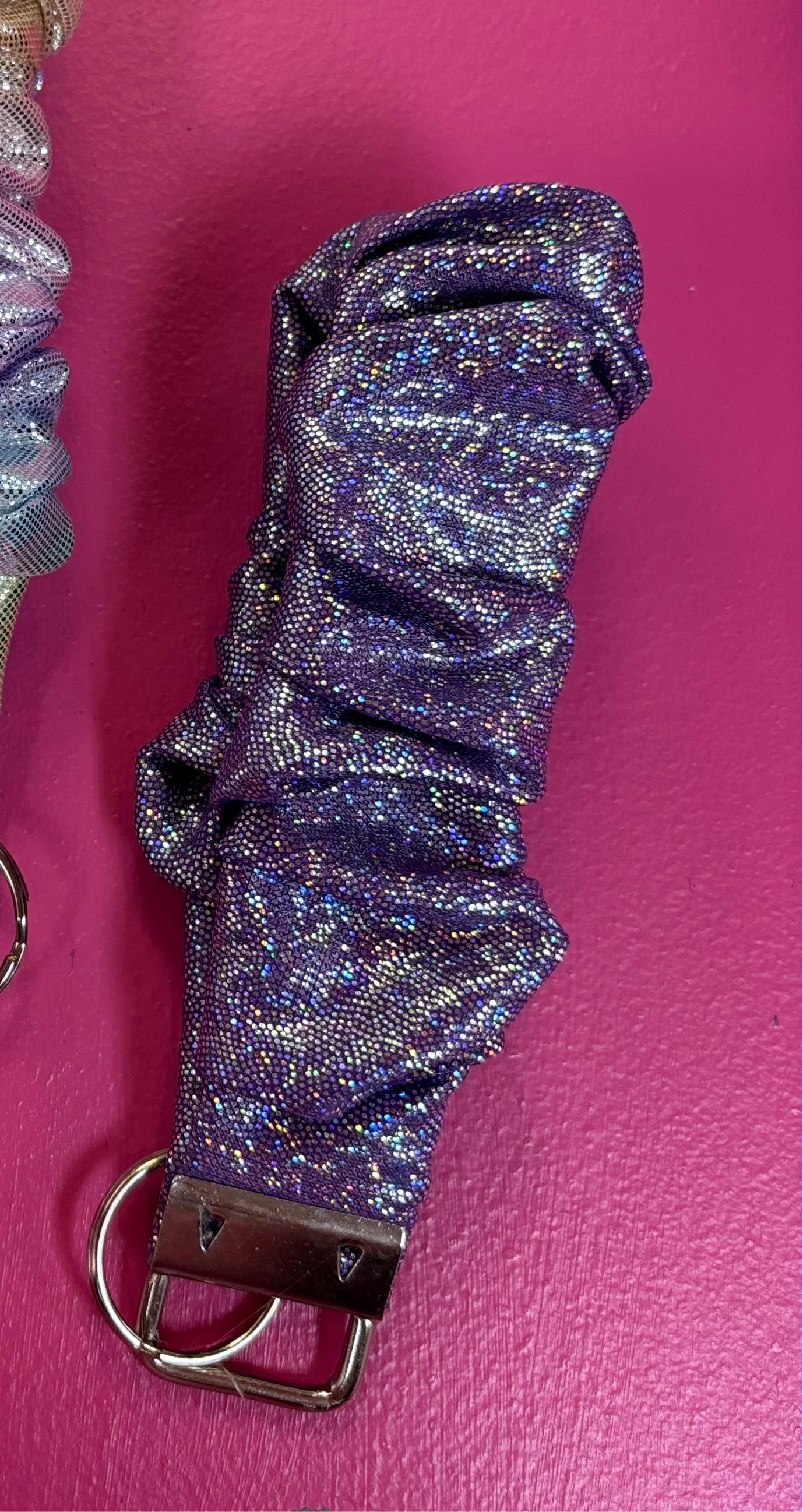 Glittered Scrunchie Keychain