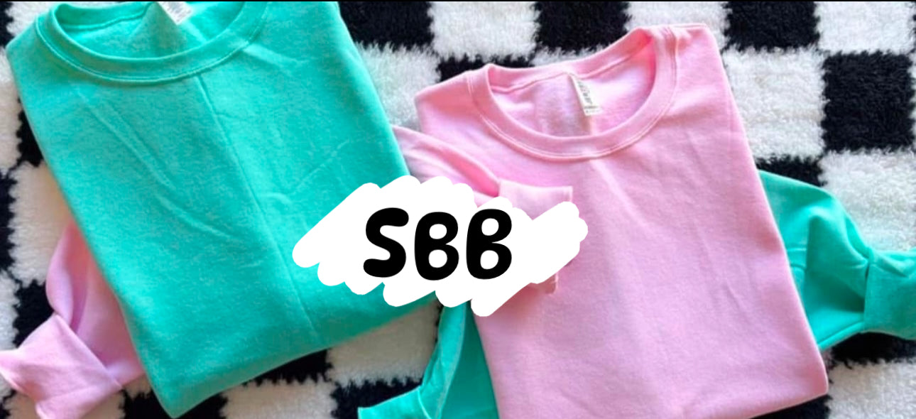 Pink Body Mint Arms Crewneck