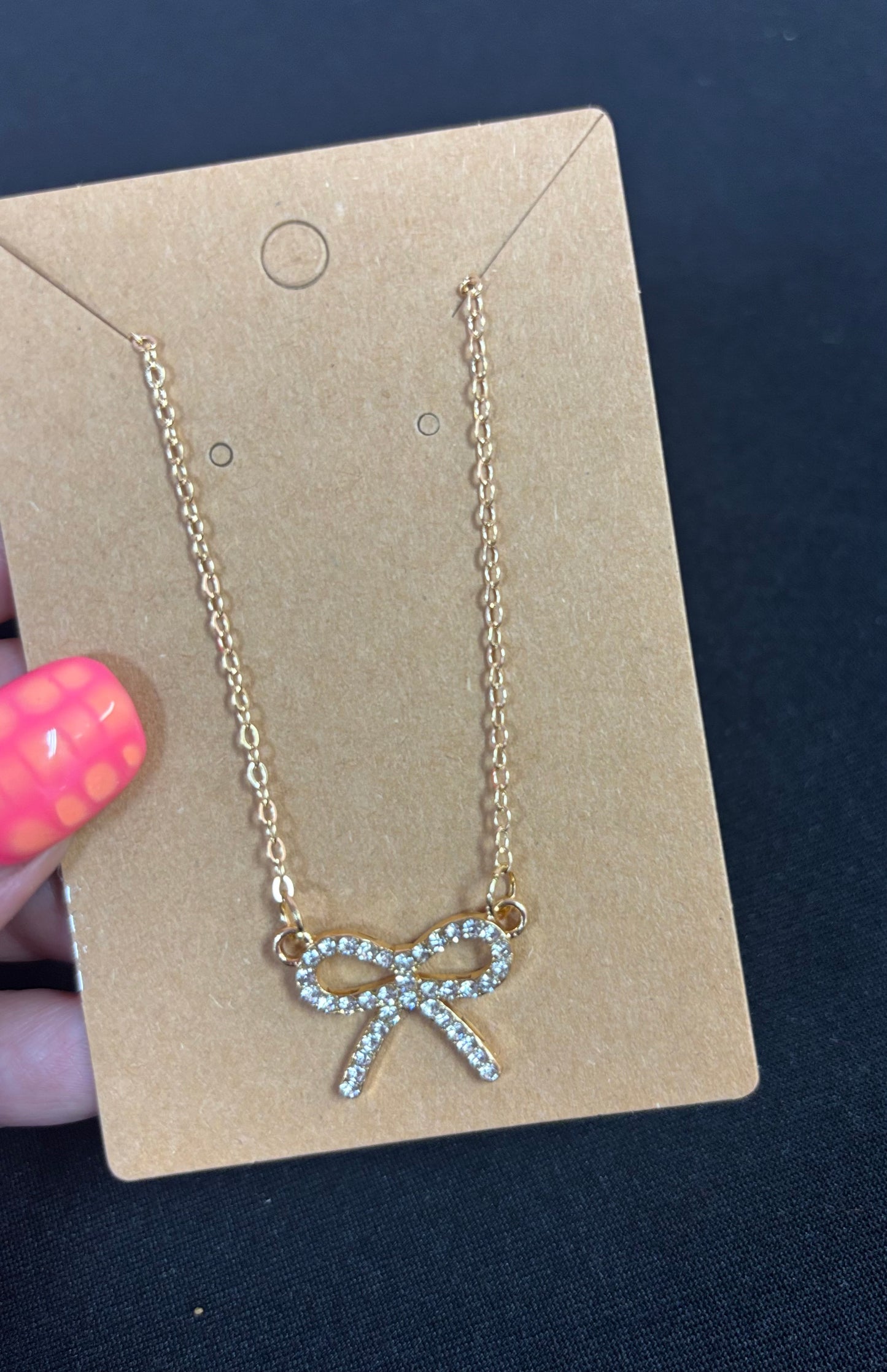 Diamond Bow Necklace