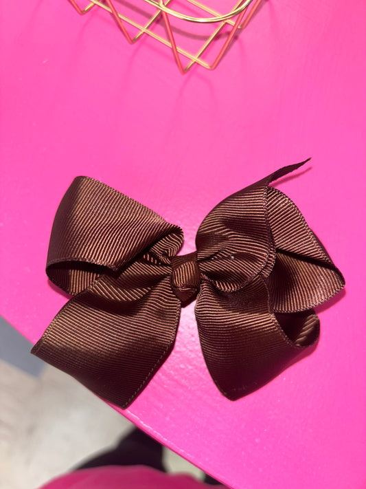 Brown 3in Alligator Clip Bow