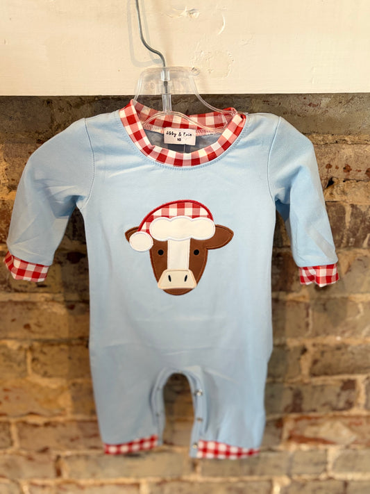 Boys Christmas Cow Onesie