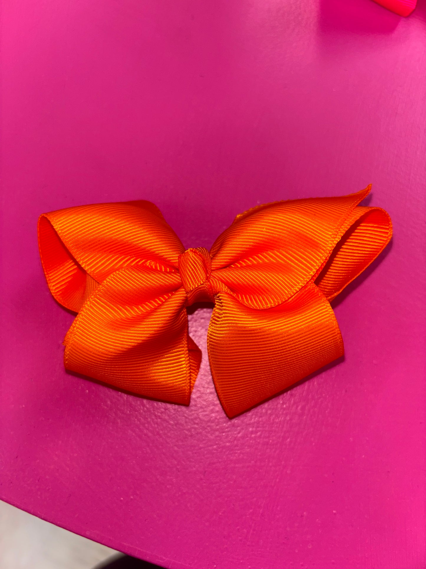 Orange 3in Alligator Clip Bow