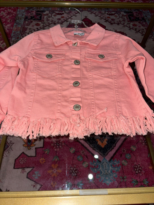 Girls Pink Blue Jean Jacket
