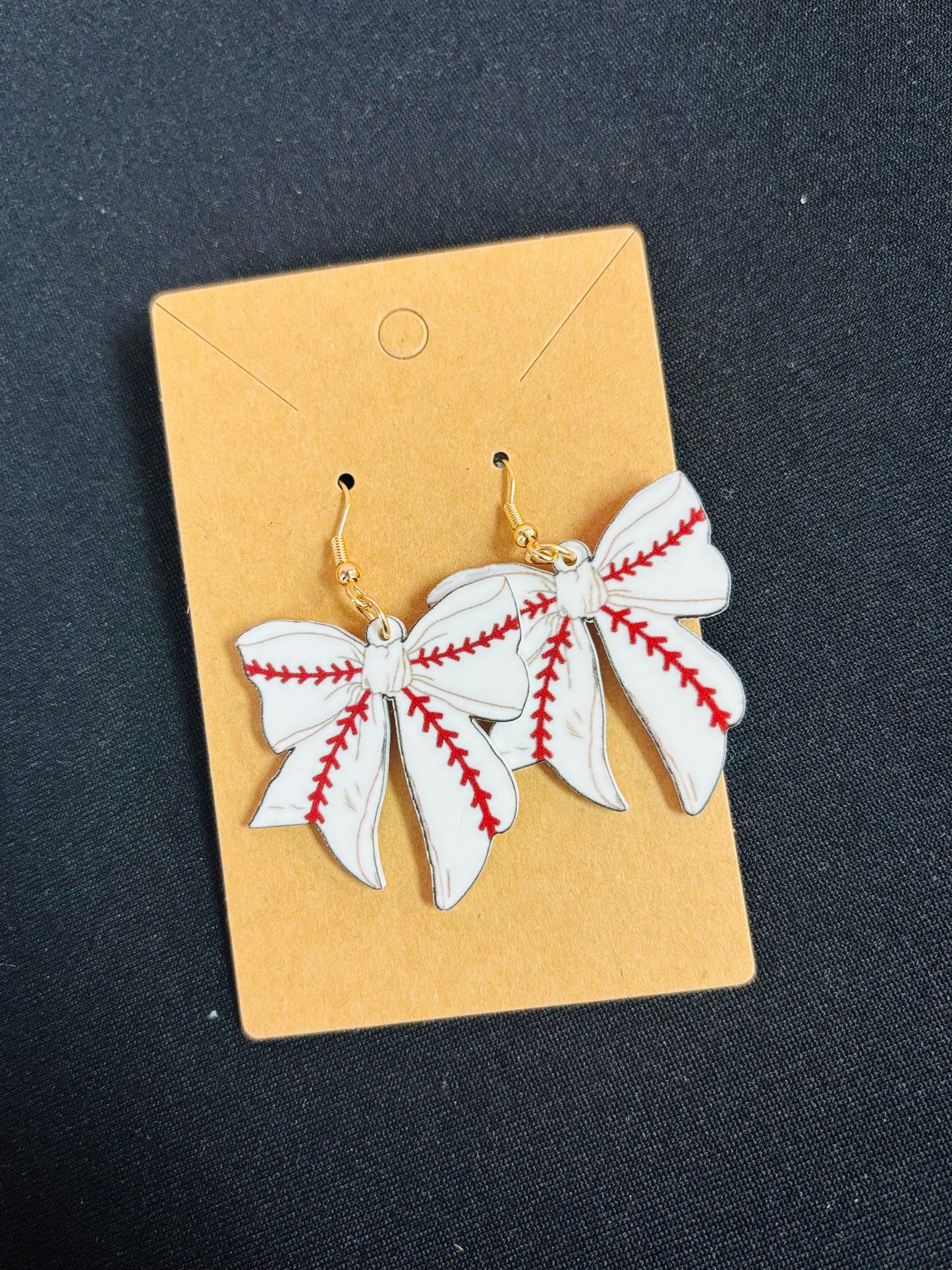 Baseball Bow Earrings