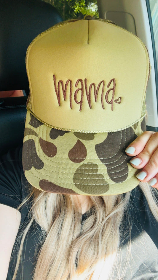 Embroidered Mama Camo Hat