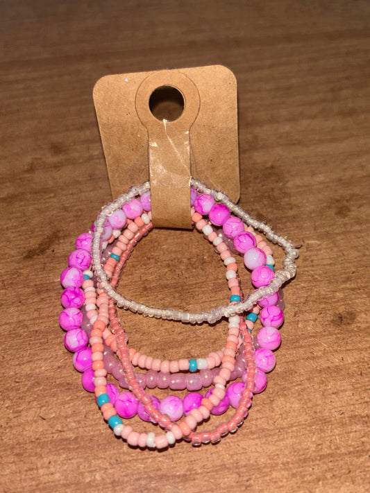 Cover Me in Pink & Orange Bracelet Set