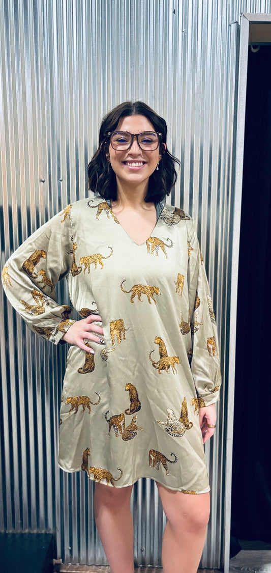 Women’s Silk Cheetah Dress