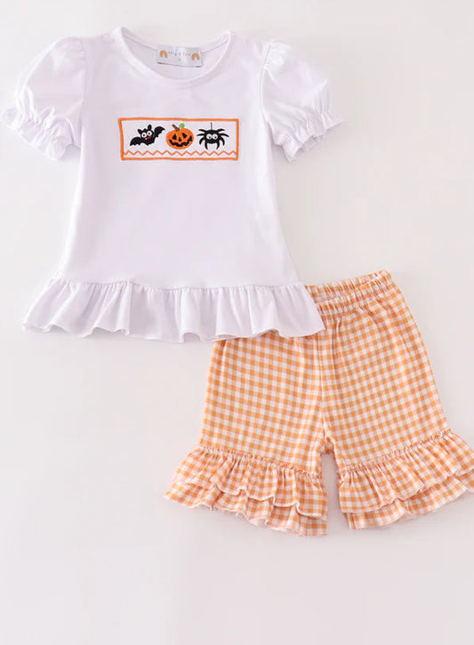 Girl’s Spooky Embroidered Two Piece Set