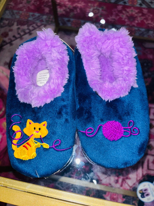 Toddler Cat & Yarn Snoozies House Shoes