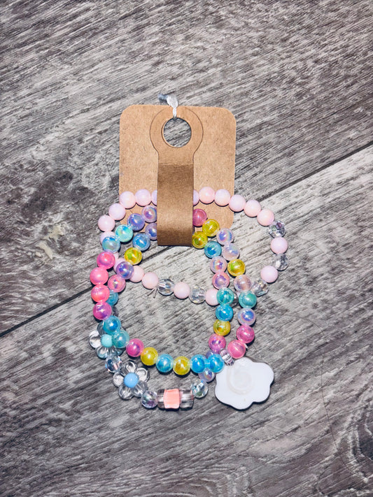 Pastel Flowered Cloud Kid’s Bracelet Bundle