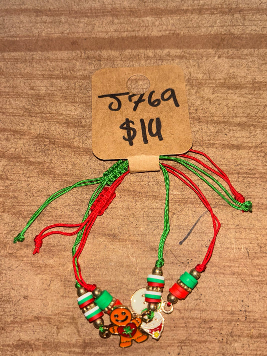 Gingerbread + Snowman Christmas Bracelets