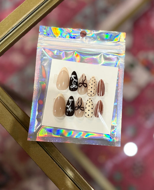 Cocoa Bows Press on Nails