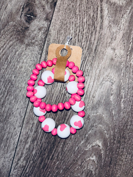 Pink & White Heart Kid’s Bracelet Bundle
