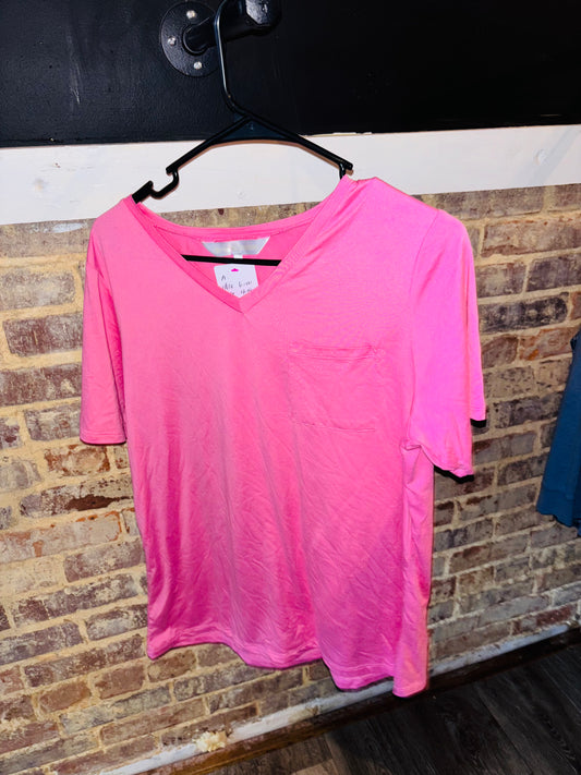 Women’s Large Pink V Neck