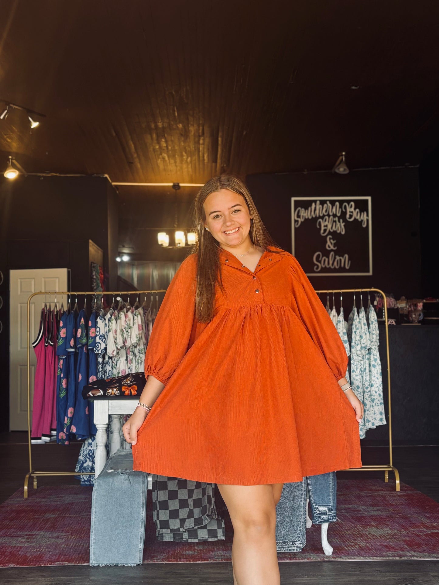 Short Terracotta Fall Dress