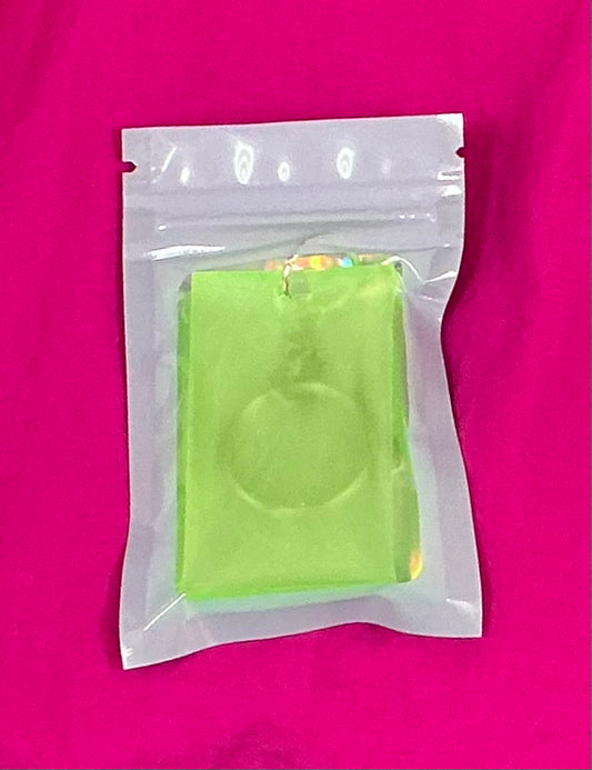 Mini Green Glow in the Dark Square Keychain