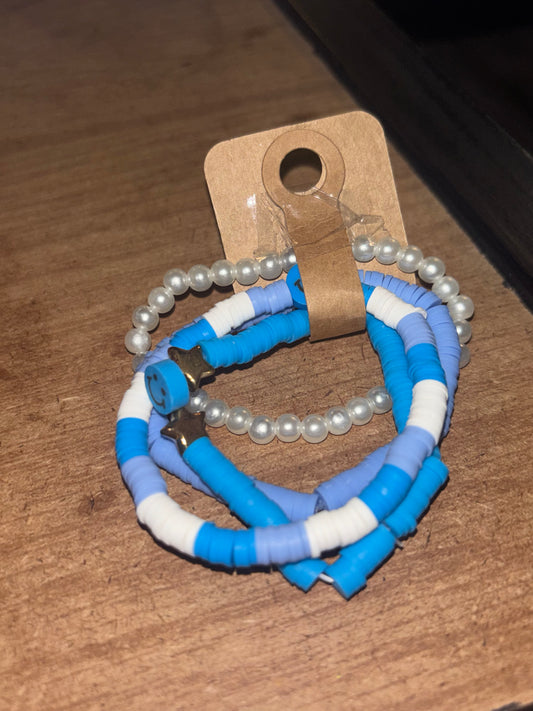 The Blues Smiley Bracelet Set