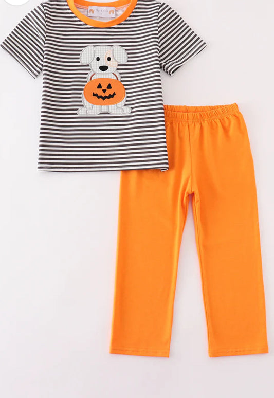 Boy Halloween Puppy Appliqué Set