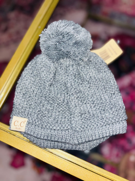 Baby Grey CC Beanie