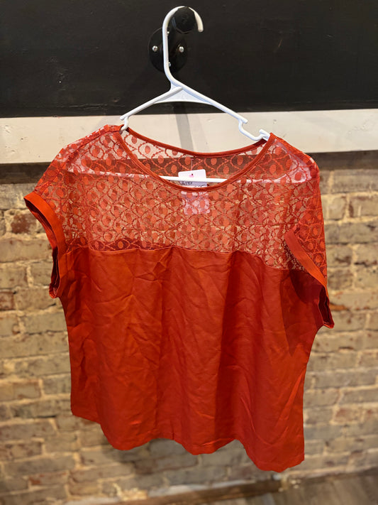 Sheer Burnt Orange Top