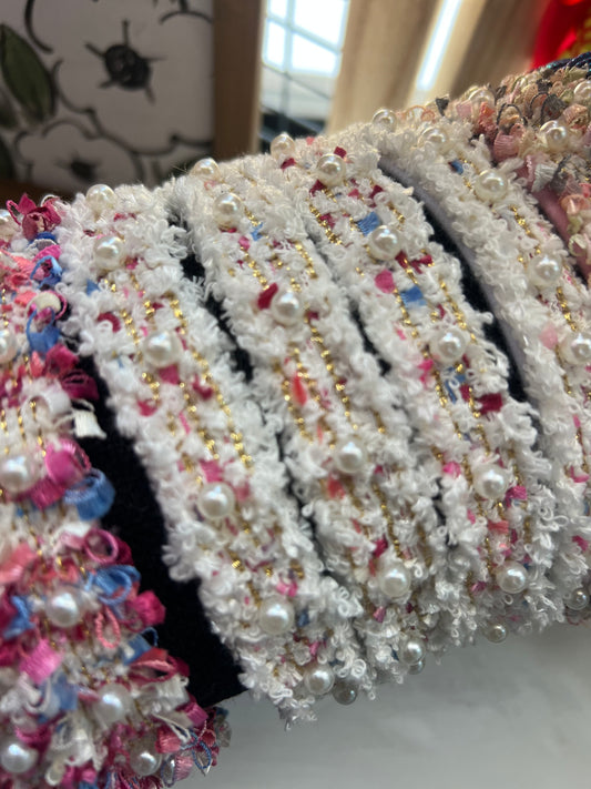 White floral headband