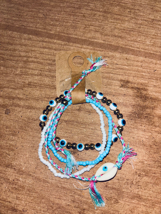 Seashell Multi-Colored Bracelet Set