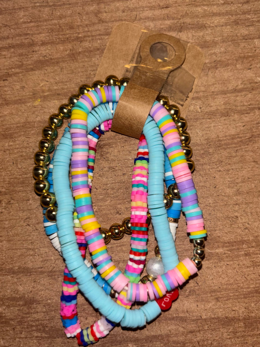 Multicolored + Gold Bracelet Set