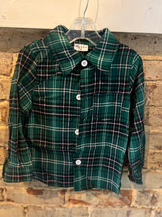 Evergreen Plaid Boys Button-Up