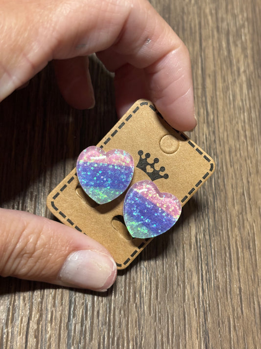 Heart Stud Clip-On Earrings
