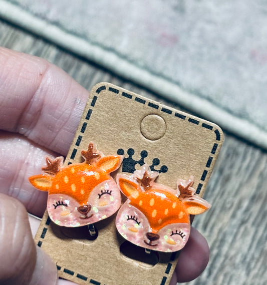 Deer Stud Clip-On Earrings