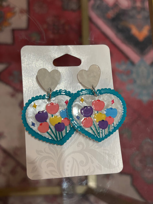 Flower Heart Earrings