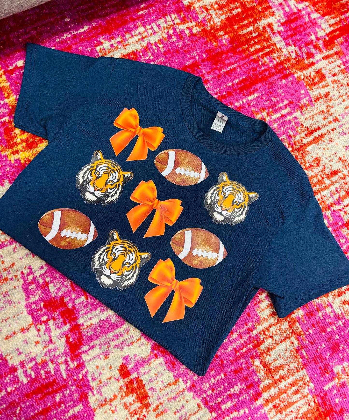 Tigers Football & Bow Tee