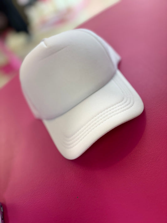 All White Trucker Hat