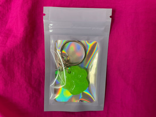 Mini Green Paw Print Glow in the Dark Keychain