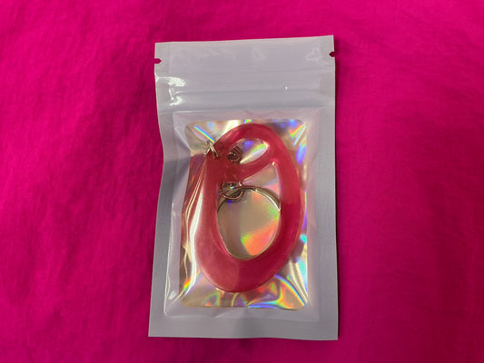 Mini Letter O Red Keychain