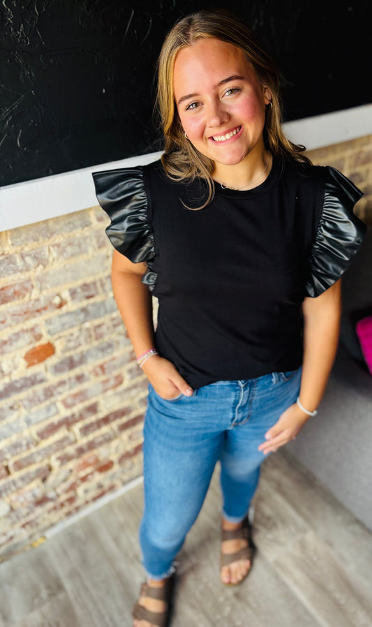 Midnight Edge Ruffle Top