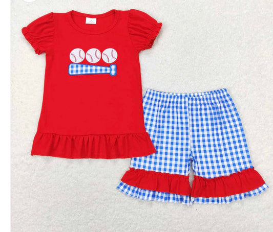 Girls Baseball Home run ruffle set