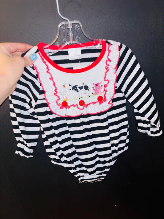 Girls Farm Smocked Bubble