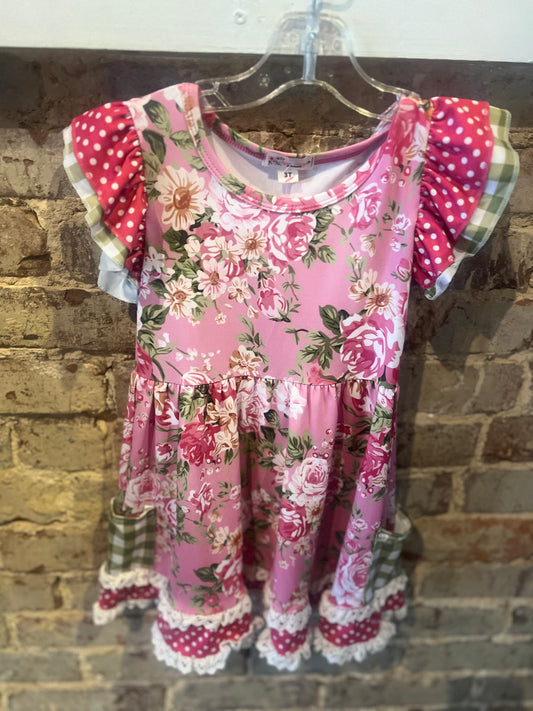 Sage Pink Rose Dress