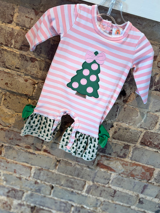 Pink Bow Tree Romper