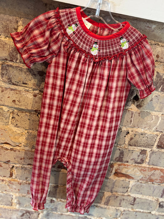 Plaid Snowman Romper