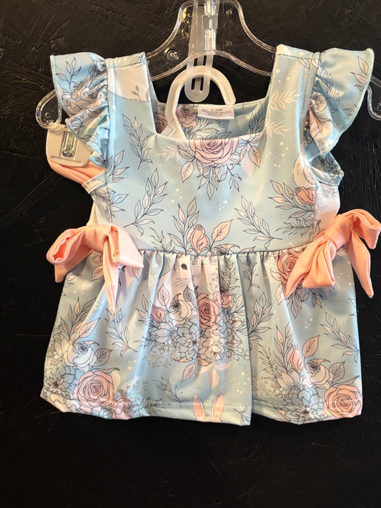 Sky Blue Floral Bunny Set
