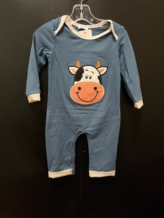 Cow Plaid Romper