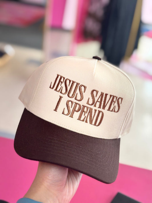 Jesus Saves I Spend Hat