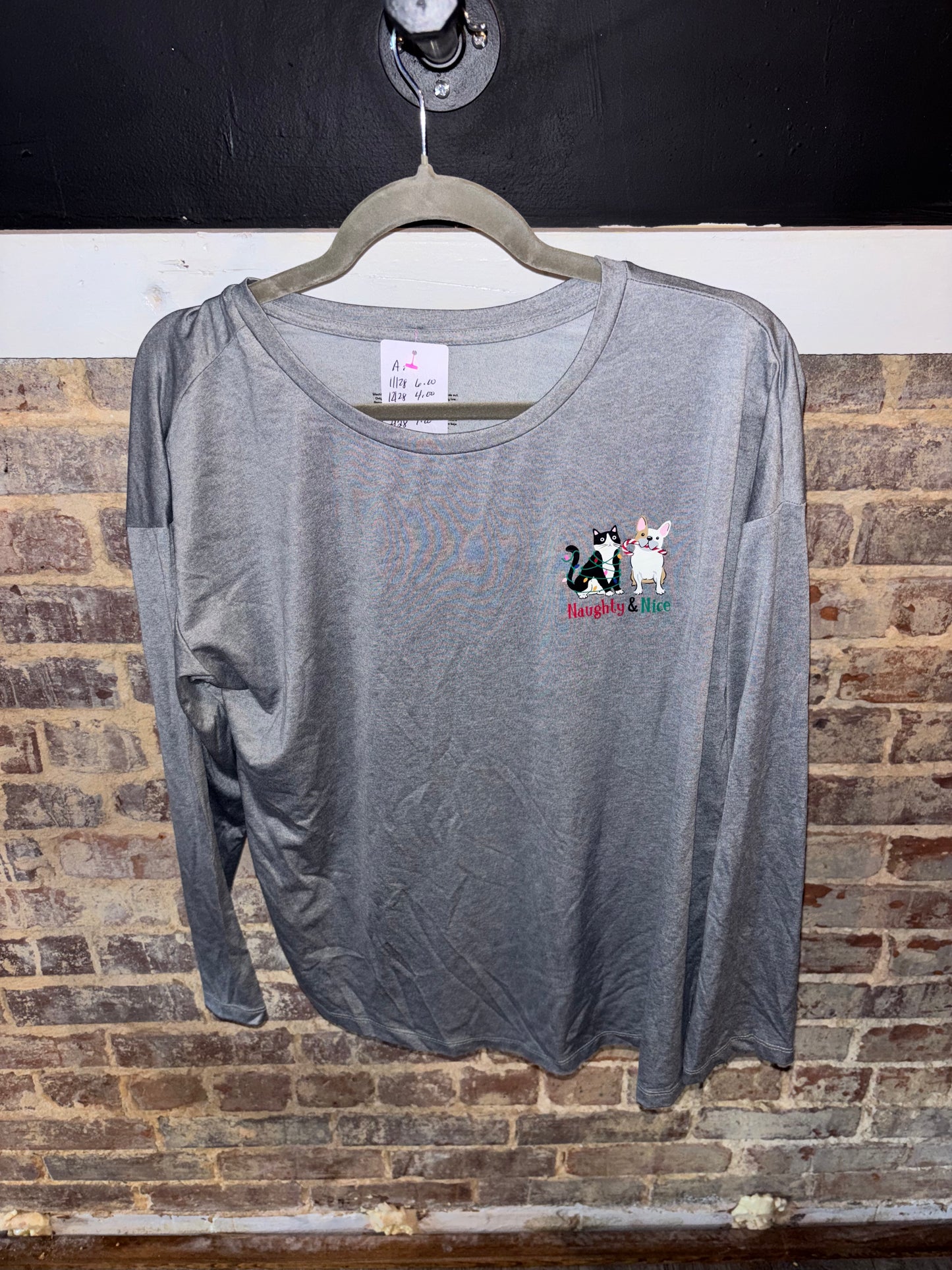 Womens Medium Grey Long Sleeve