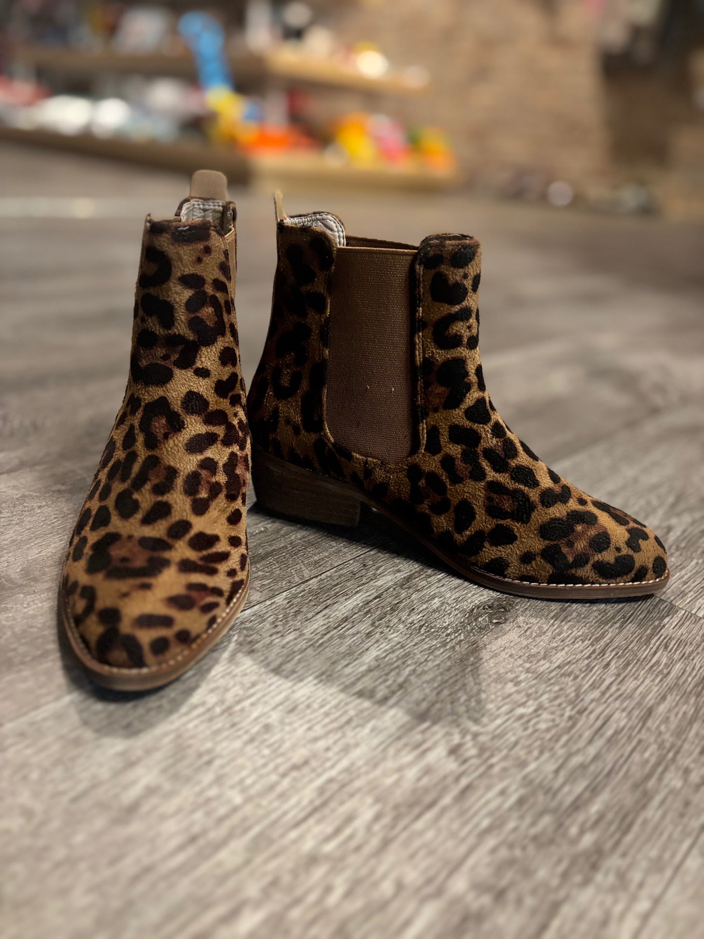 A Rider Girl Cheetah Print Anklet Boots