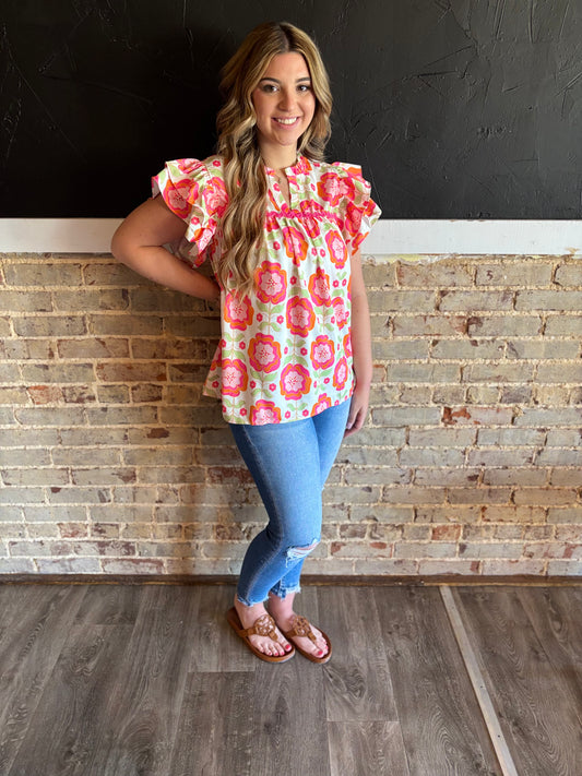 Rose V-Necked Blouse