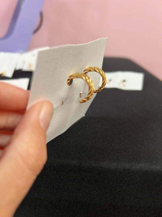 Gold Threaded Hoop Earrings