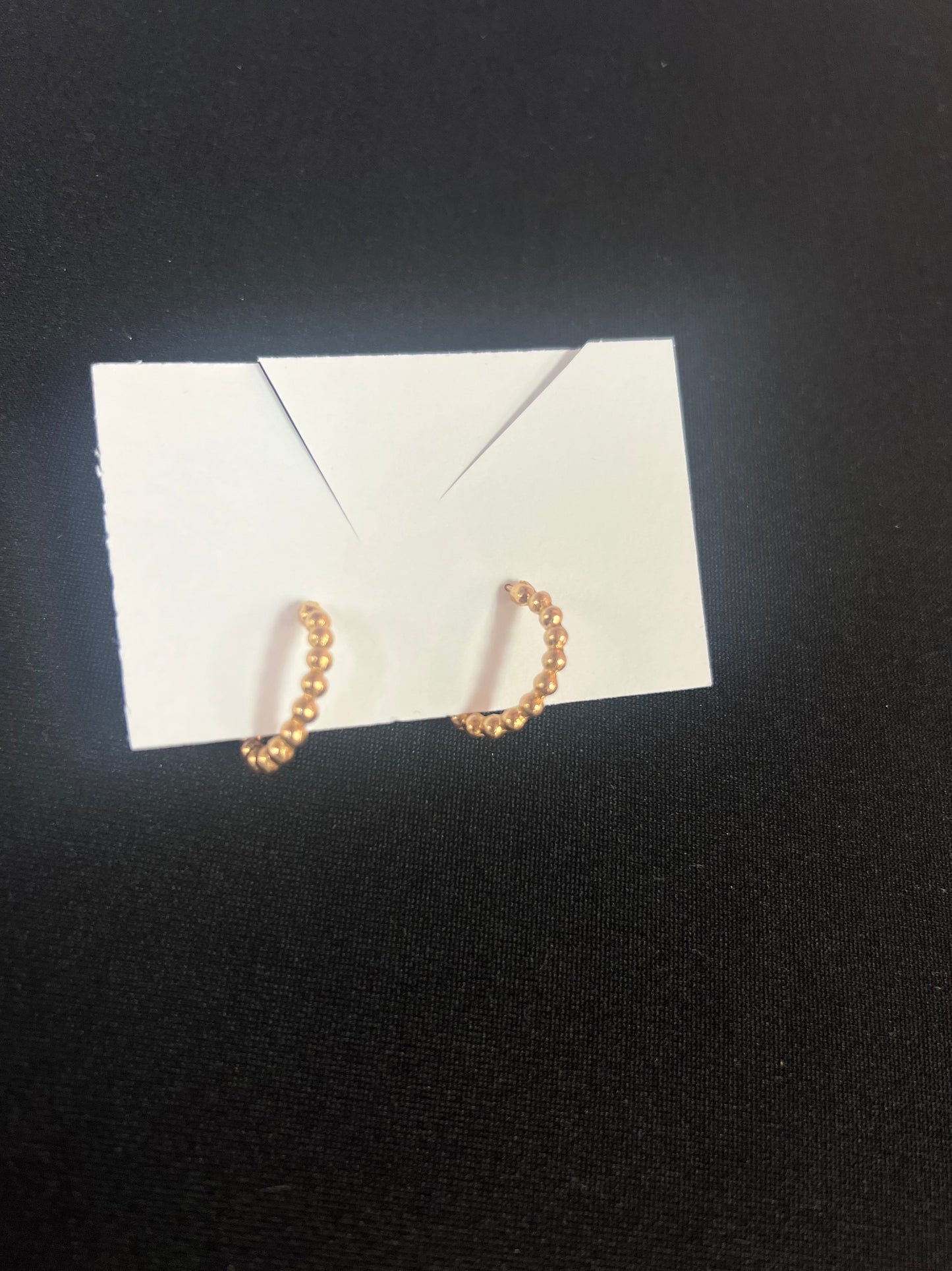 Gold Beaded Hoops