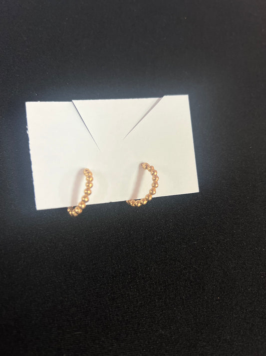 Gold Beaded Hoops